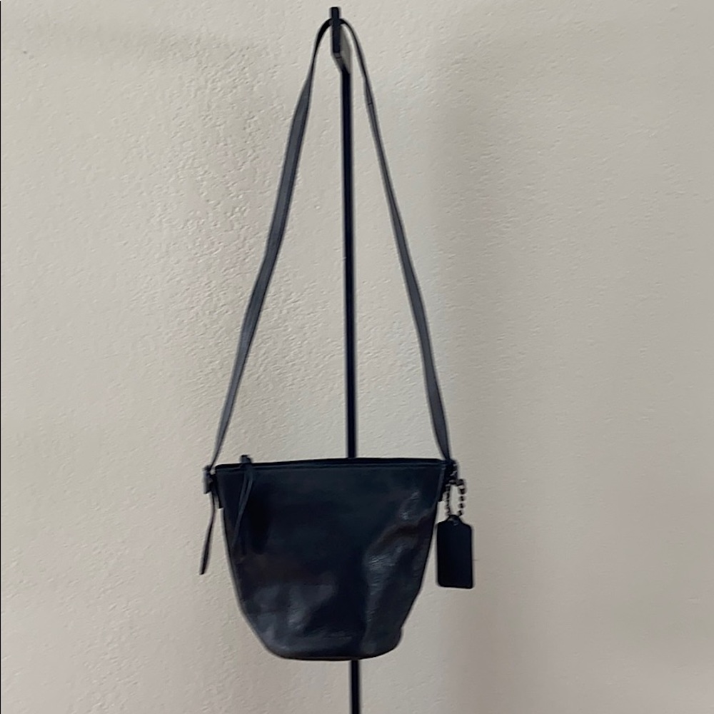 Coach black soft leather cross body